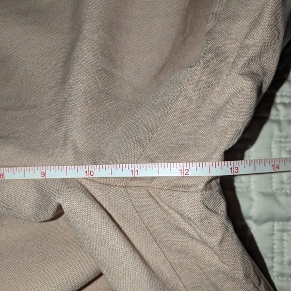FRANK & OAK Big Cuff Linen Light Peach Trouser Pants Size 6 - Picture 10 of 13